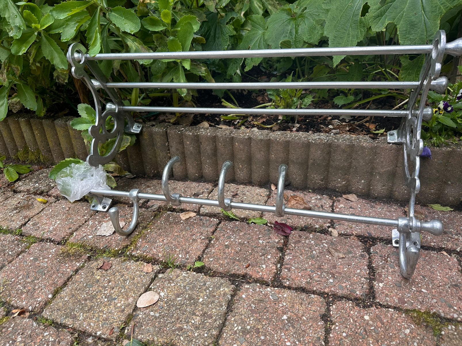Metalen wandkapstok met hoedenrek en haken, Overige materialen, Zo goed als nieuw, Minder dan 100 cm, Ophalen