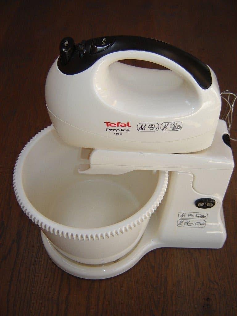 TEFAL MIXER MET MENGKOM !!!!!, 4 liter of meer, Ophalen of Verzenden, Zo goed als nieuw, 3 snelheden of meer
