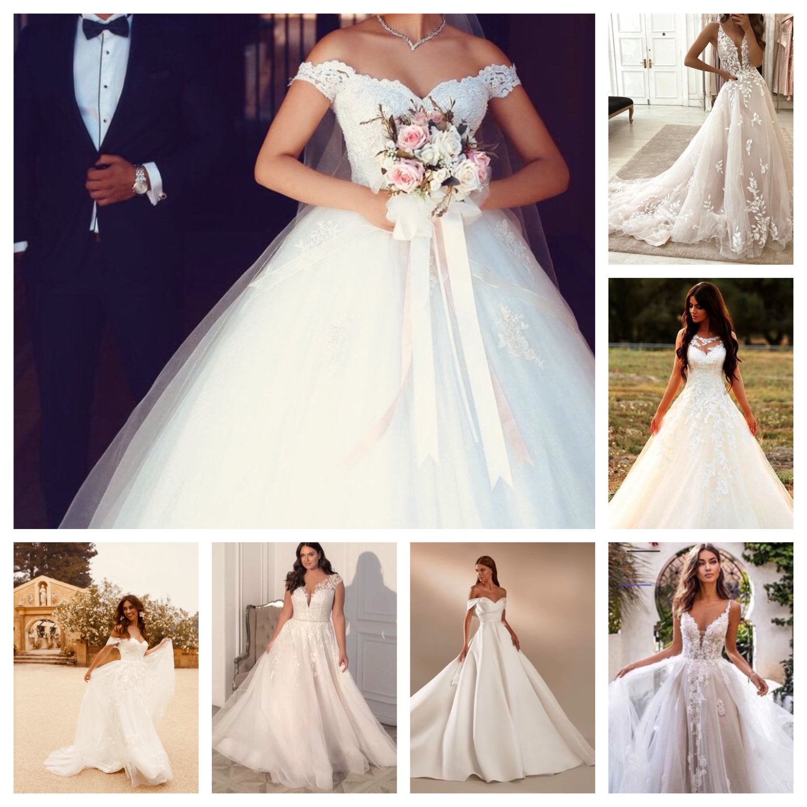 Nieuwe trouwjurken max. €899 34 36 38 40 42 44 46 48 50, Kleding | Dames, Trouwkleding en Trouwaccessoires, Ophalen, Nieuw, Wit