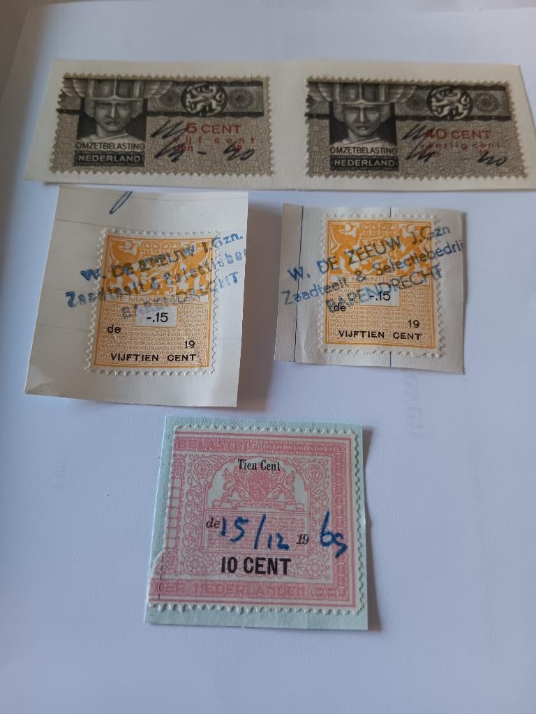 Belasting zegels, Ophalen of Verzenden, T/m 1940, Gestempeld