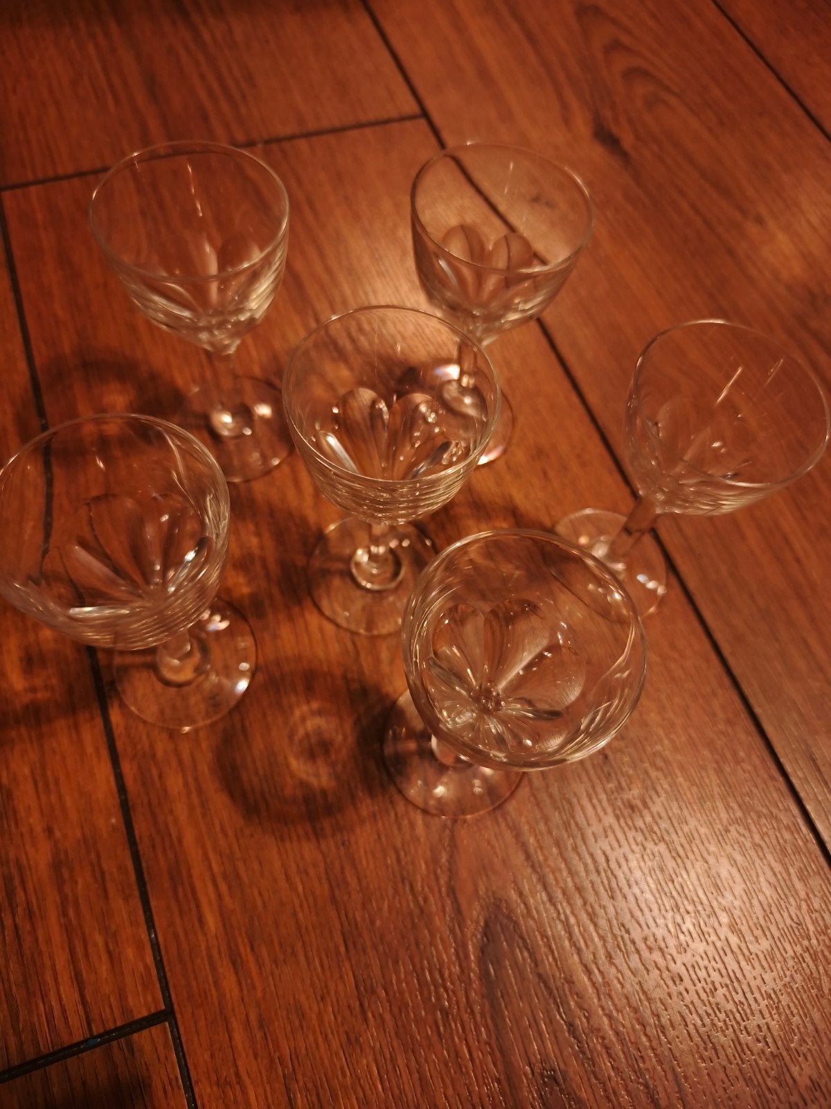 Set van 6 vintage kristallen borrelglazen, Ophalen of Verzenden, Gebruikt, Borrel- of Shotglas