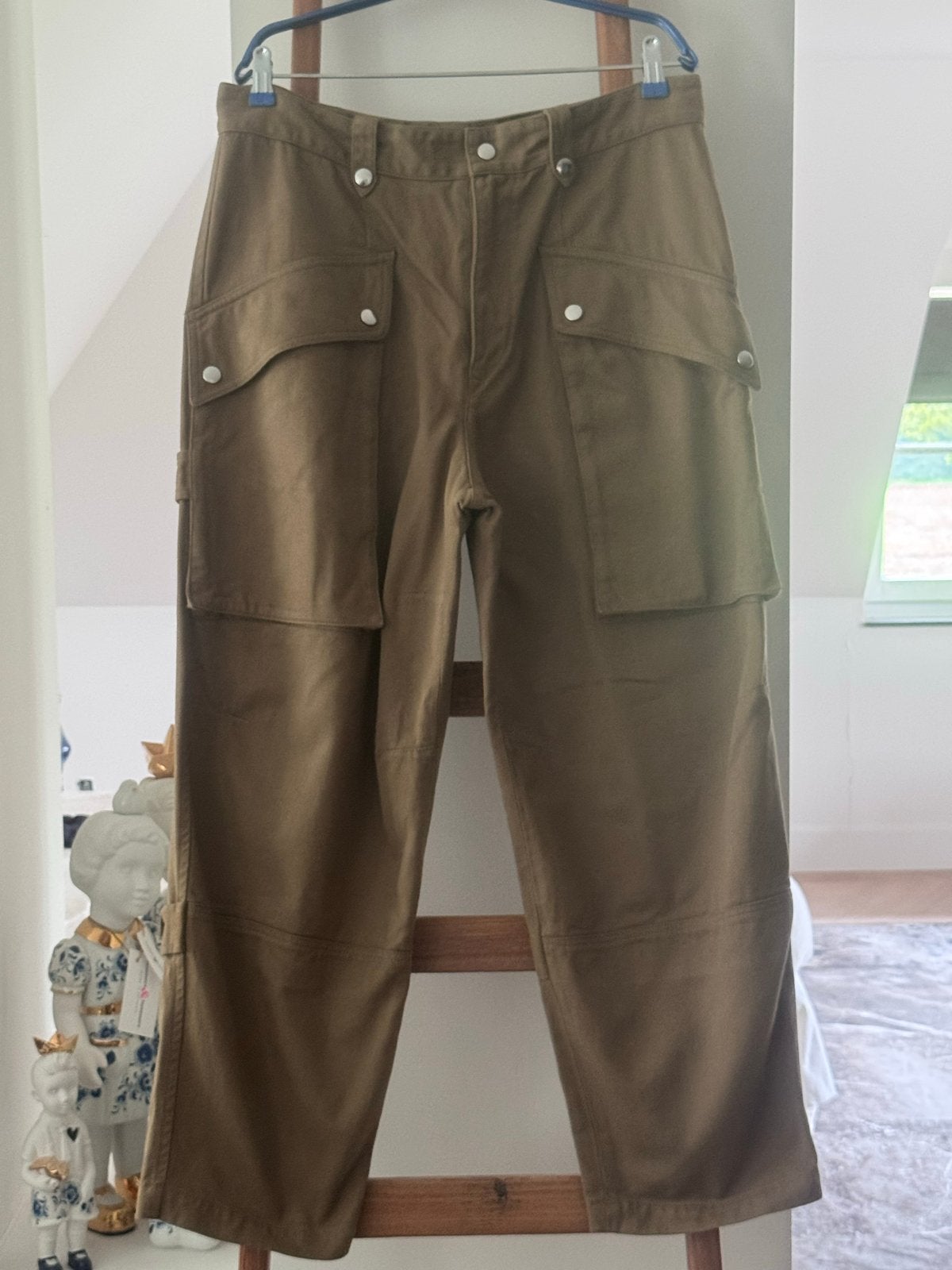 Isabel Marant Etoile Jannick Khaki Broek Maat 42, Kleding | Dames, Verzenden, Maat 42/44 (L), Zo goed als nieuw, Lang