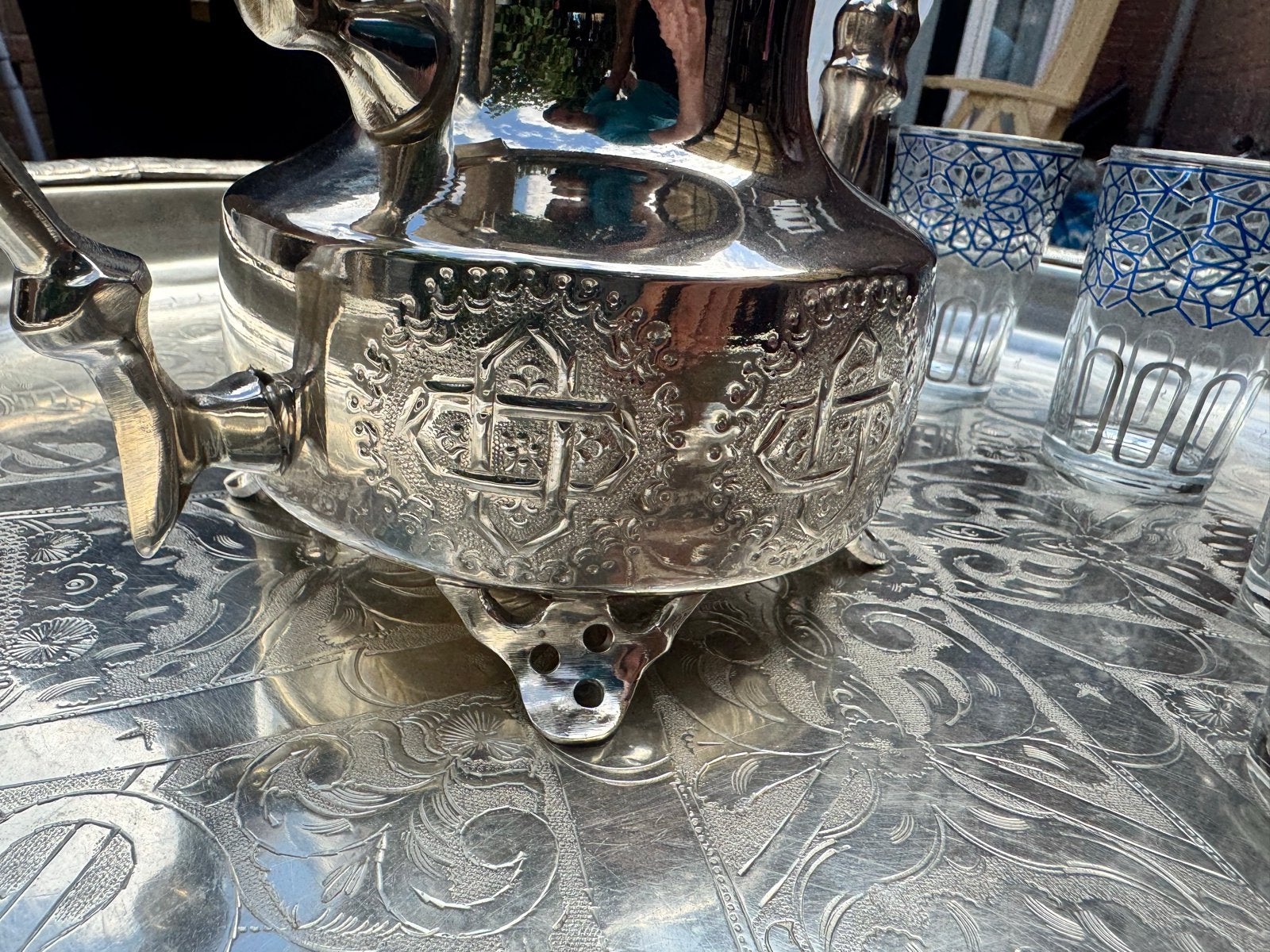 Marokkaans dienblad, Ophalen, Zilver