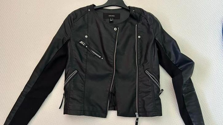 Te koop:  zwart leder ook jasje Vero Moda Nieuw, Ophalen of Verzenden, Zo goed als nieuw, Zwart