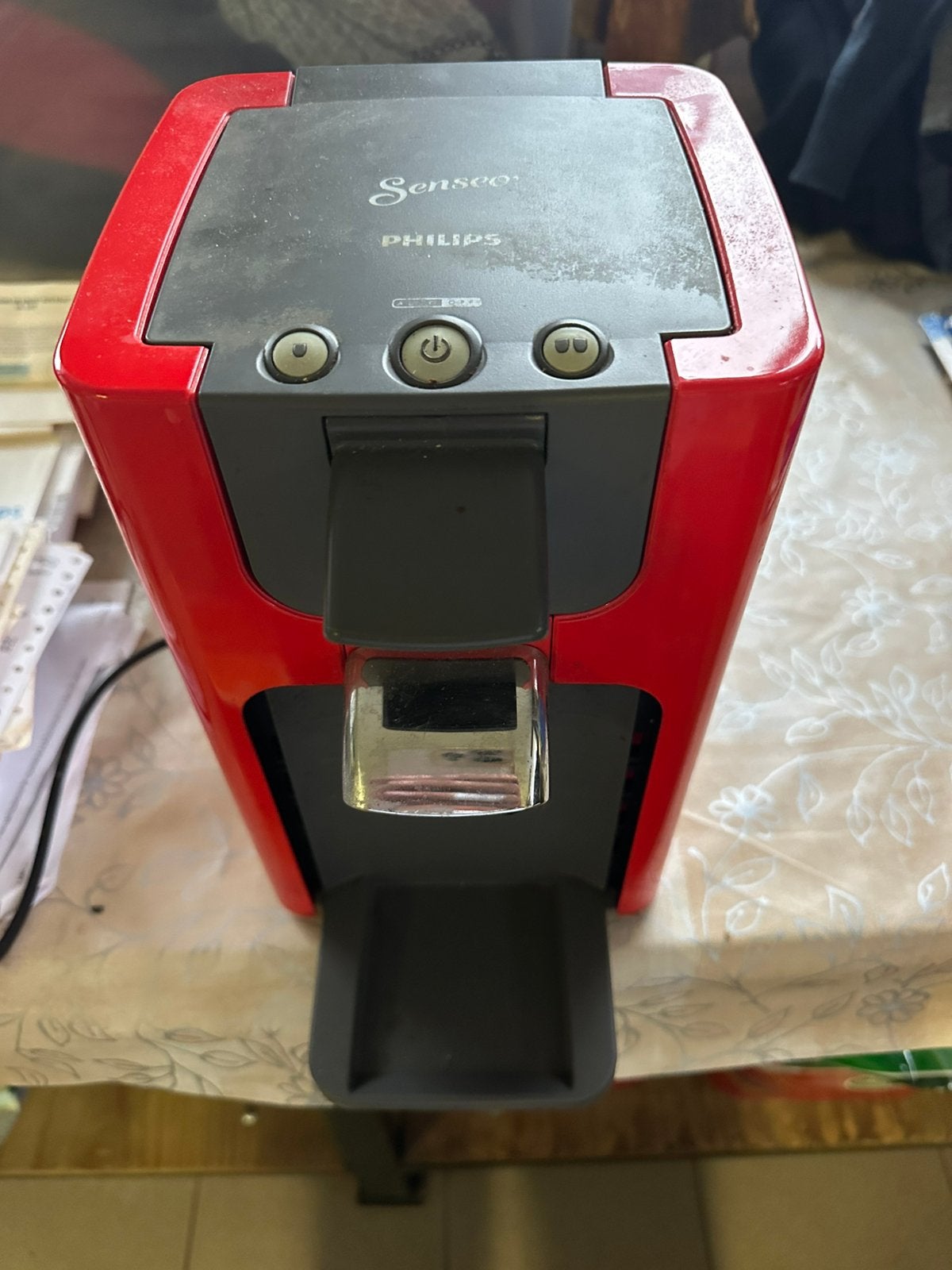 Mooie rode Philips Senseo Quadrante (HD7863), Witgoed en Apparatuur, Koffiezetapparaten, Gebruikt, Koffiemachine, Ophalen of Verzenden