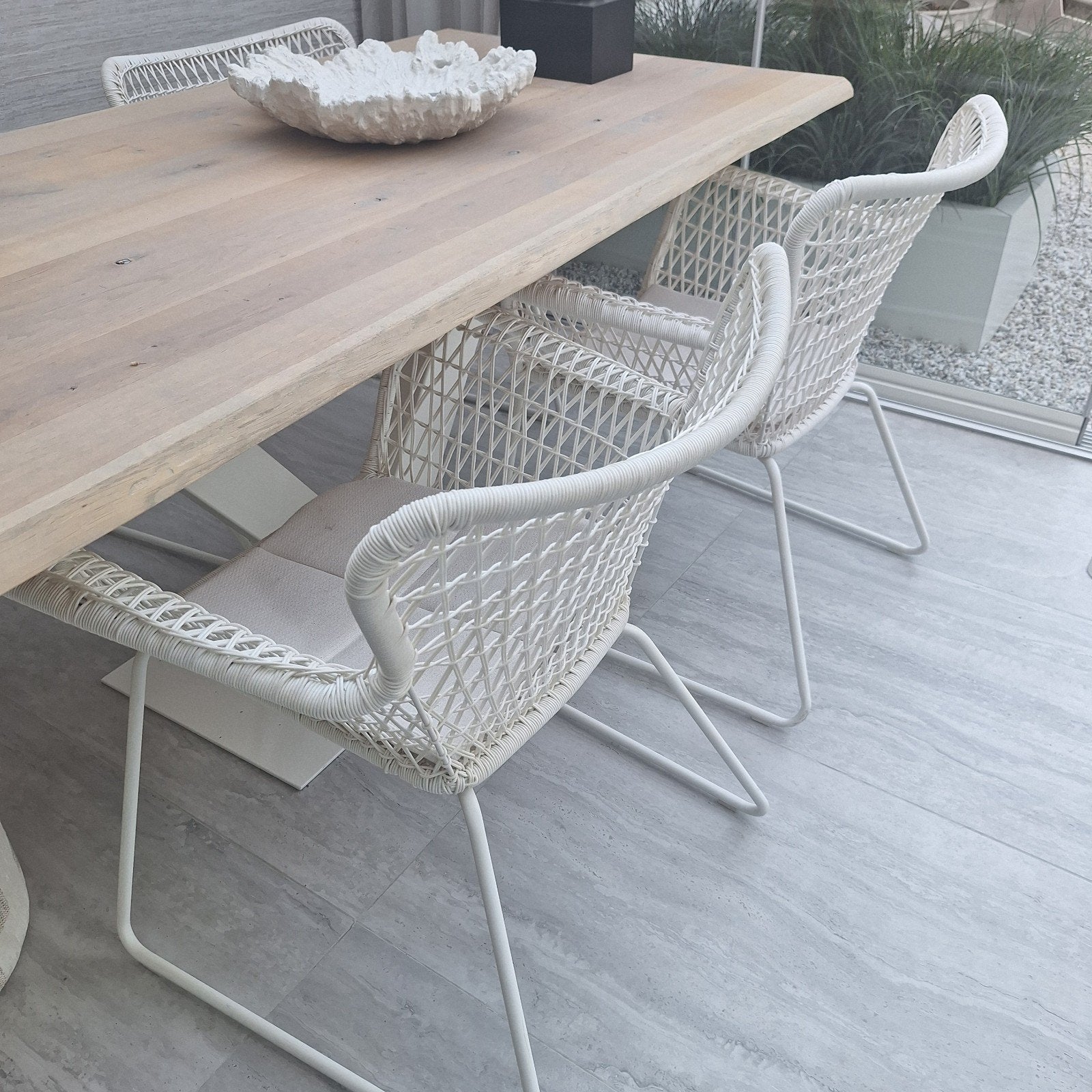 2 witte draadstoelen Ikea zeer goede staat, Ophalen, Kunststof, X, X