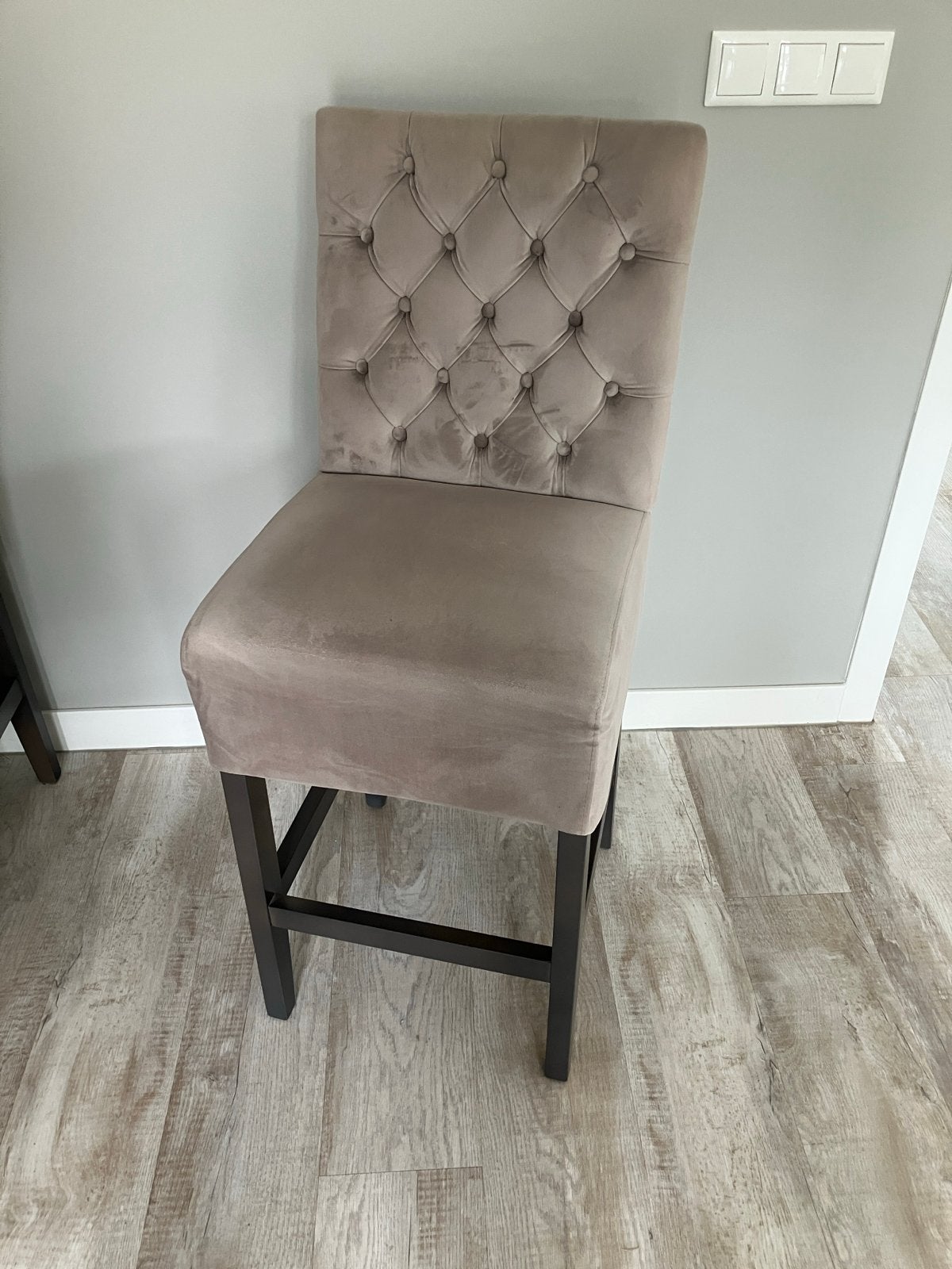 4 beige barkrukken van Atelier De Brocante Opkamer, 4 krukken, Ophalen, Gebruikt, 60 tot 90 cm