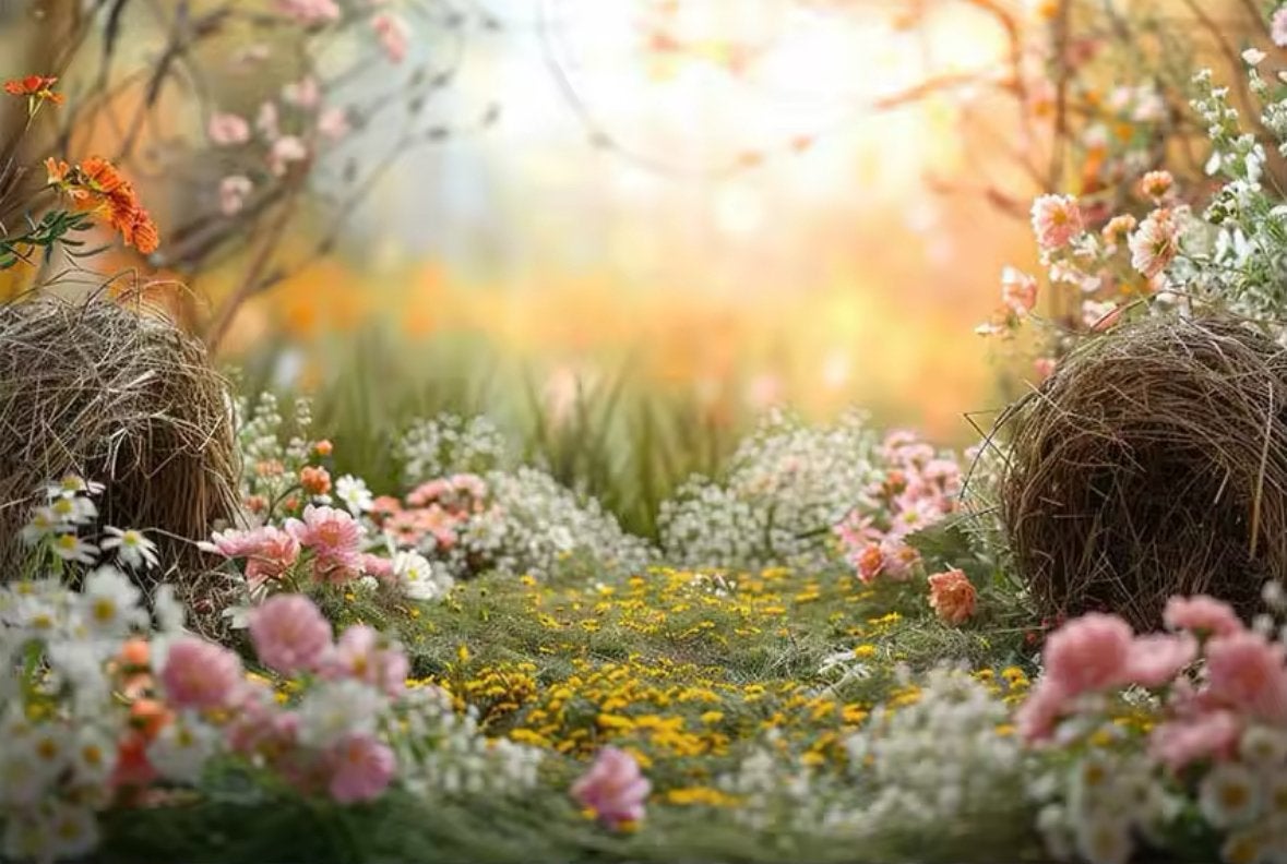 Fotodoek Achtergrond Lente Bloemen 210x150cm Nieuw, Ophalen of Verzenden, Nieuw, Achtergrond