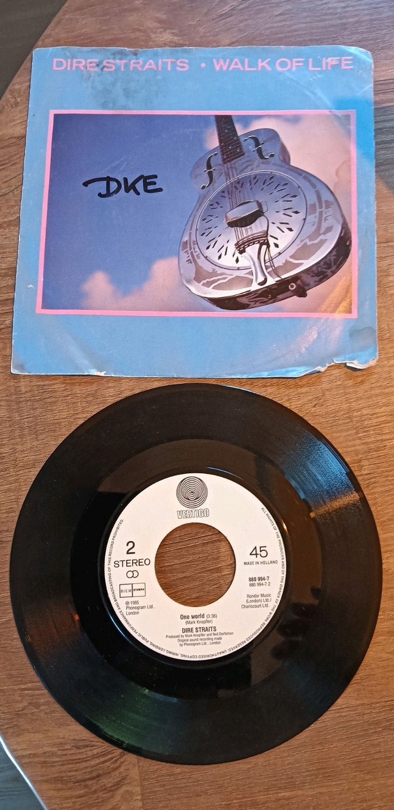 Dire Straits - Walk of Life (single), Fotohoes, 7 inch, Ophalen of Verzenden, Zo goed als nieuw