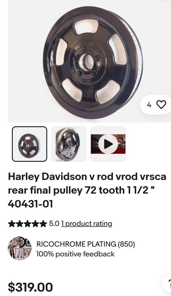 Harley Davidson V-Rod Achterpoelie 72 tanden 1 1/2" 40431-01, Ophalen of Verzenden
