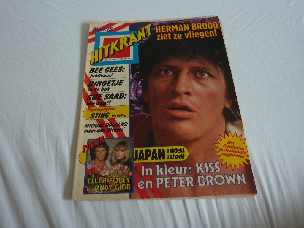 HITKRANT NR 15 1980-H BROOD-JAPAN-KISS-A GIBB-ELLEN FOLEY, Verzenden, 1980 tot heden, Tijdschrift
