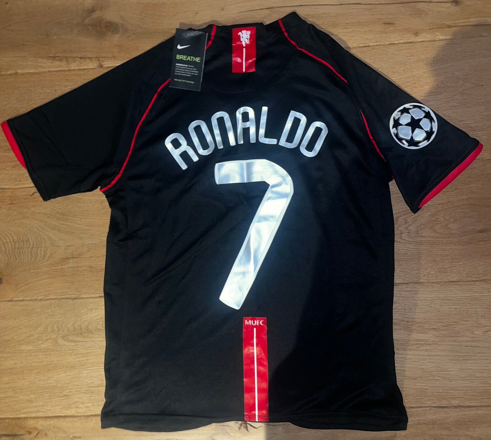 Manchester United Ronaldo #7 Zwarte Shirt, Maat S, Ophalen of Verzenden, Nieuw, Shirt