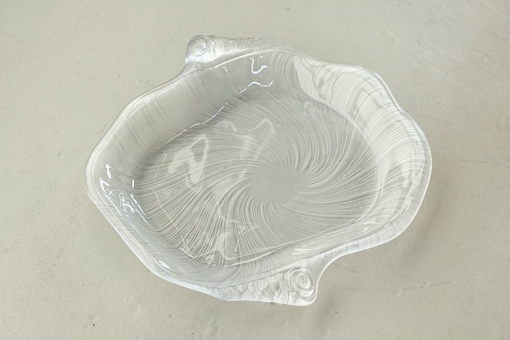 Mikasa Studio Nova grote glazen serveerschaal schelp vorm, Ophalen of Verzenden
