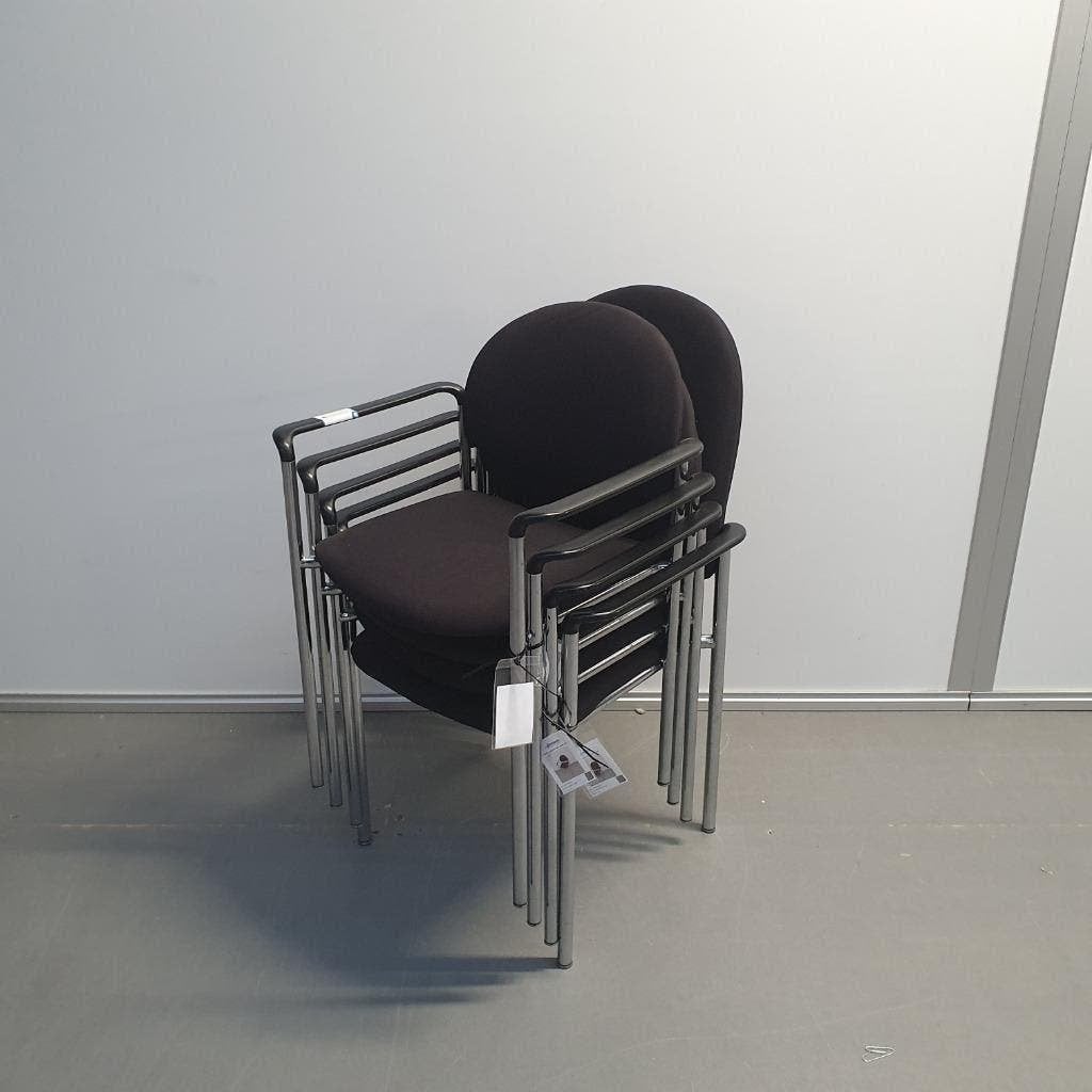 4x Casala vergaderstoelen kantoorstoelen met zwarte stof, Ophalen, Gebruikt, Zwart, Vier