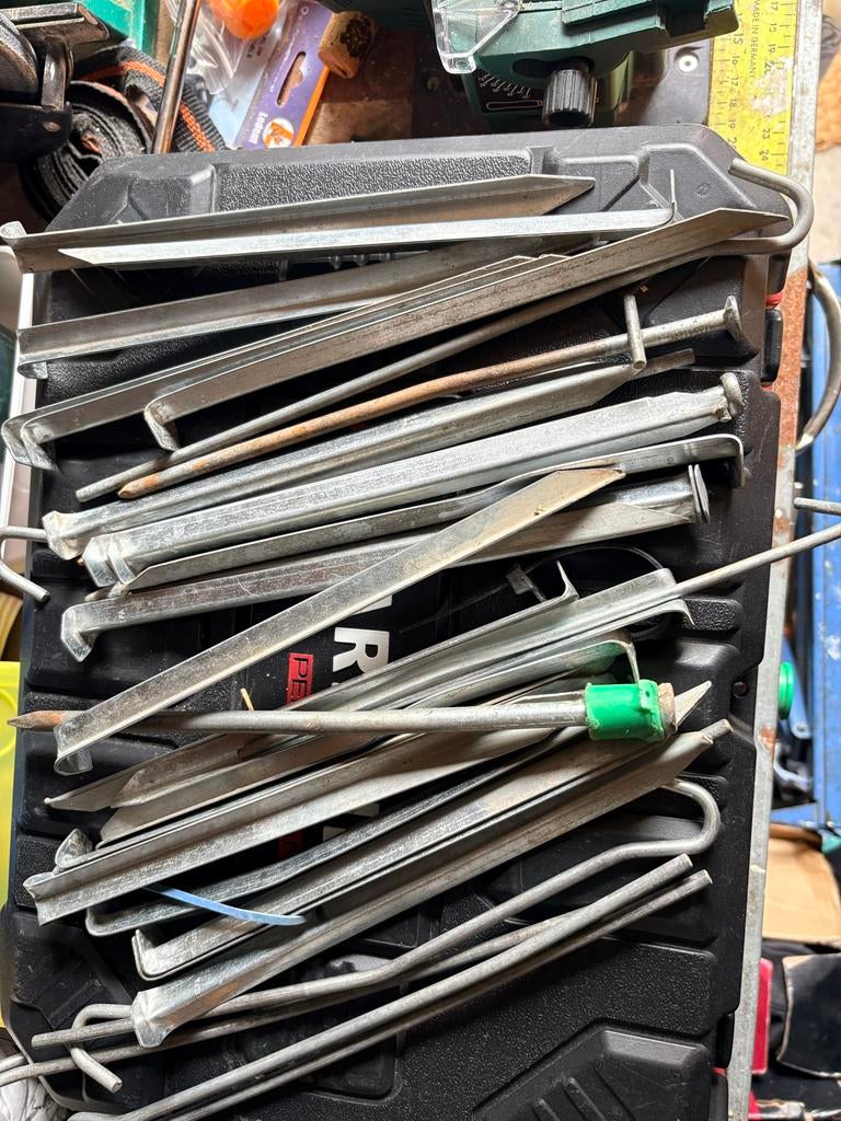 Set haringen voor tent of zeil, Ophalen of Verzenden, Gebruikt