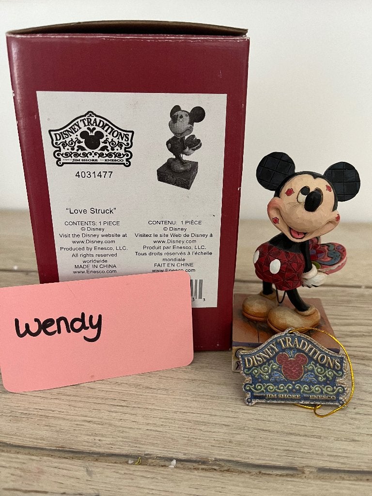Jim Shore tradition Mickey met hart, Ophalen, Mickey Mouse, Nieuw, Beeldje of Figuurtje