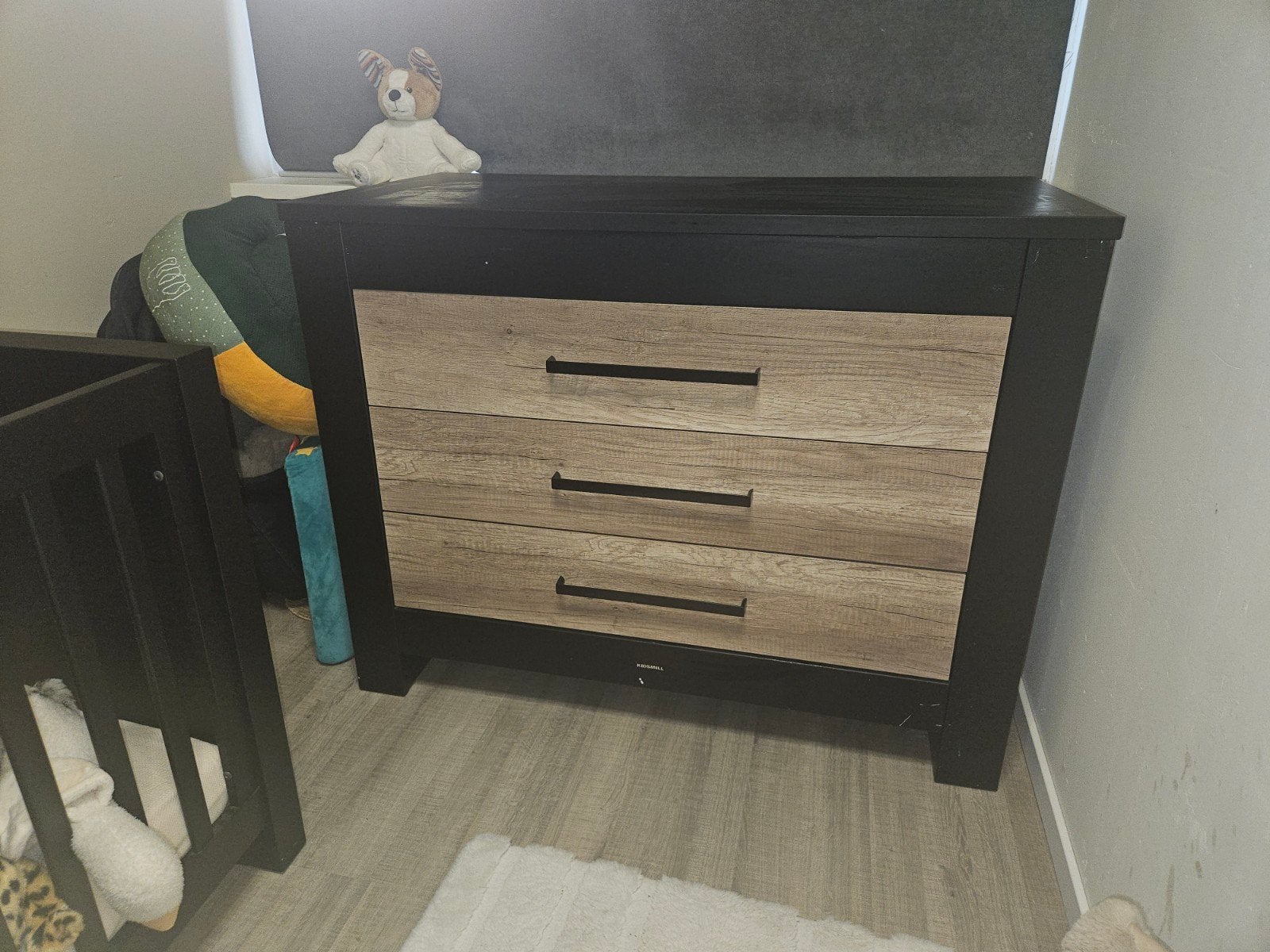 Ledikant en commode Kidsmill zwart, Ophalen, Gebruikt, Jongetje of Meisje