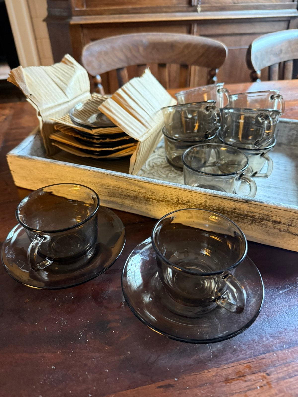 Arcoroc servies nieuwe  11 kop en schotels nooit gebruikt, Ophalen of Verzenden, Nieuw, Overige stijlen, Kop(pen) en/of Schotel(s)