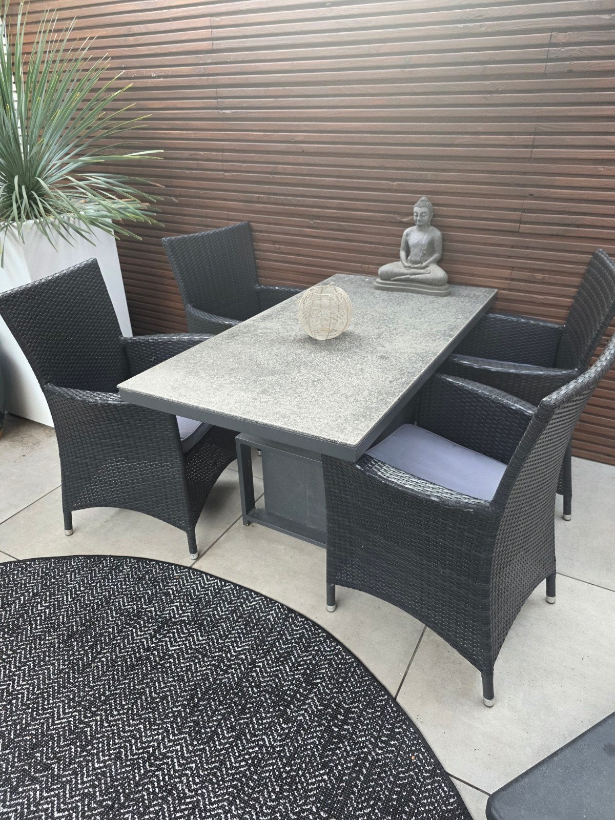 LIFE Outdoor Living Tuinset met 4 stoelen, Tuin en Terras, Tuinsets en Loungesets, Ophalen, Gebruikt, Wicker, 4 zitplaatsen