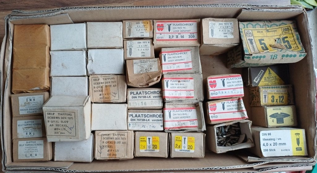35 div. doosjes Parkers zelf tappers, Ophalen of Verzenden, Nieuw, Minder dan 50 mm, Schroeven