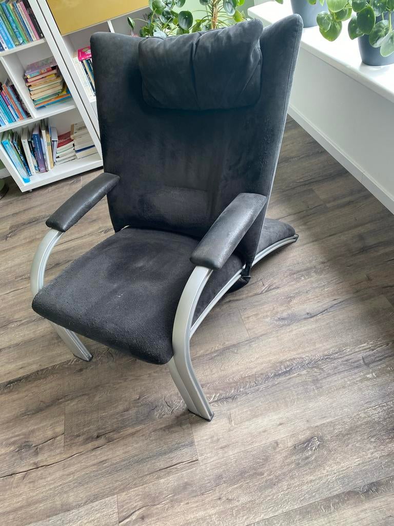 Zwarte Relaxstoel - Degelijk en Oersterk, Ophalen, Gebruikt, 100 tot 125 cm, Stof