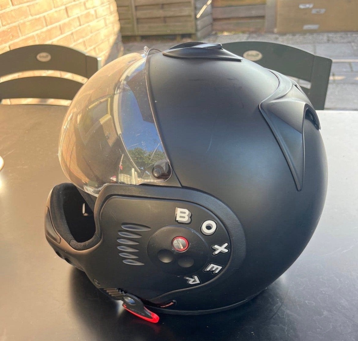 Mooie zwarte roog boxer V8 helm, maat XXL boxer harley, Overige merken, Systeemhelm, Heren, Ophalen of Verzenden