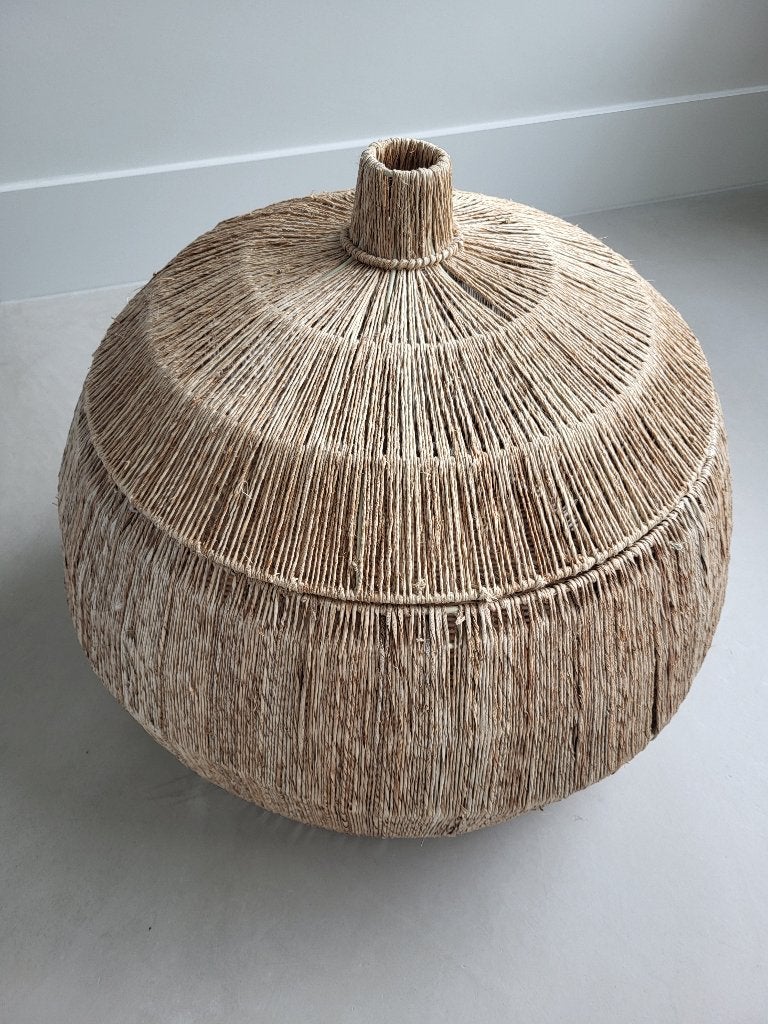 mand met deksel, Overige materialen, Mand, Handgemaakt, Rond