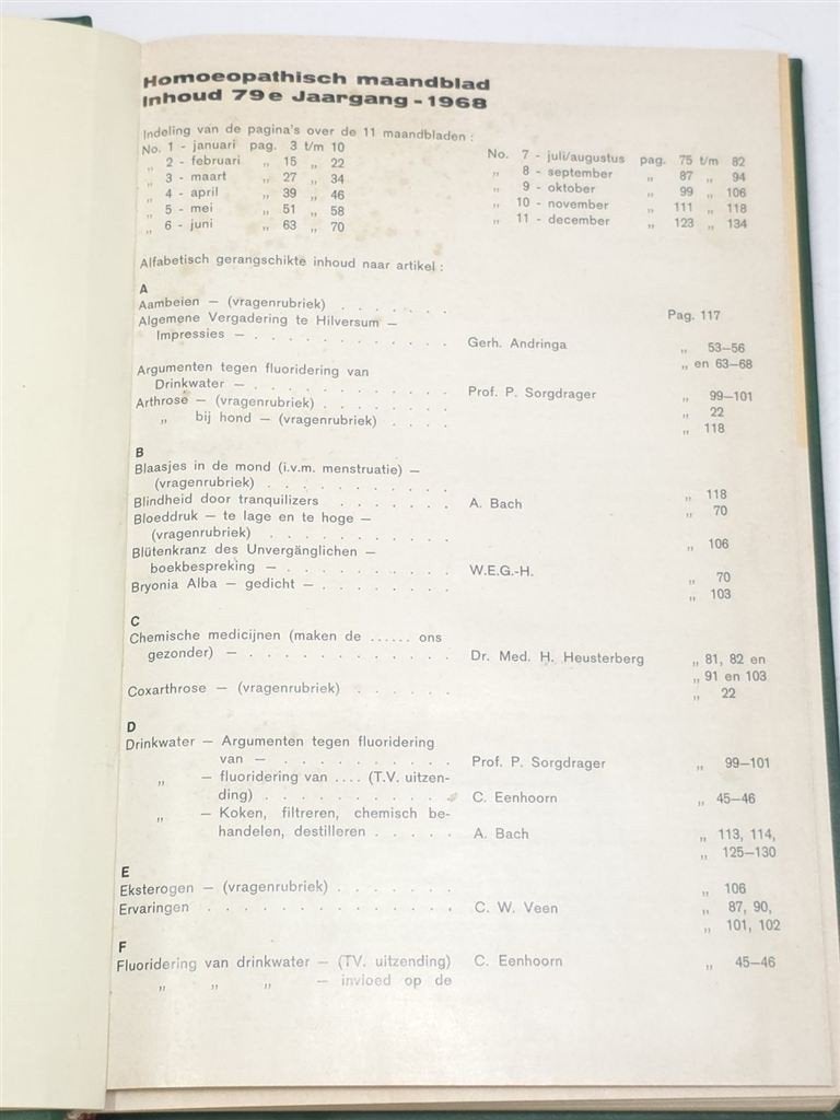 Homoeopathisch Maandblad 1968 — Complete 79e Jaargang, Ophalen of Verzenden, Gelezen, Overige onderwerpen, Achtergrond en Informatie