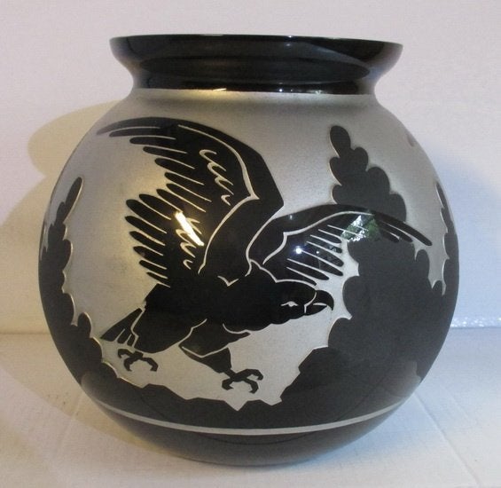 imposante art deco glass vaas Artver Paul Heller arenden, Verzenden