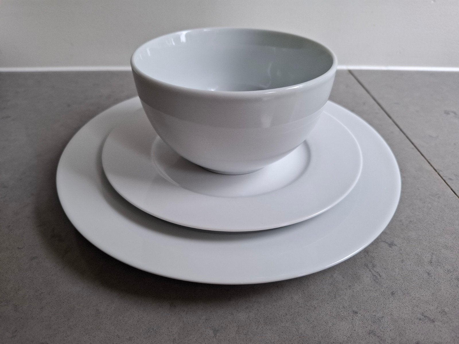 Wit Servies Blokker Riga, 8 persoons, 24-delig, extra borden, Ophalen, Gebruikt, Overige merken, Keramiek