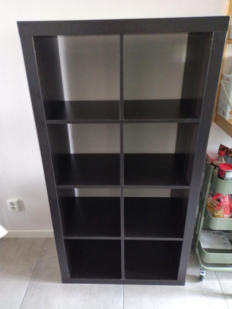 IKEA Expedit (Kallax) kast 2x4 vakken, zwartbruin, Ophalen, Met plank(en), Gebruikt, Modern, Scandinavisch