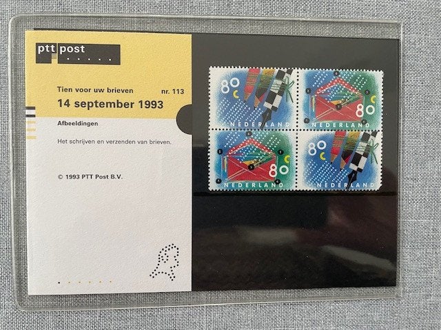 Postzegelmapje PZM113 Tien voor uw brieven 1993 Postfris, Ophalen of Verzenden, Postfris, Overige thema's