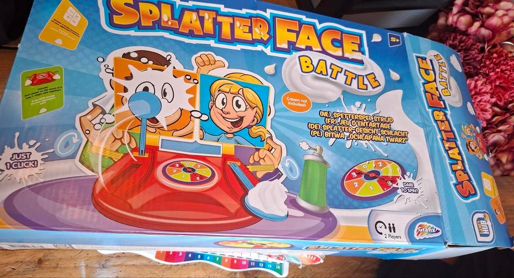 Splatter Face Battle Spel - Hilarisch Gezinsspel, Een of twee spelers, Ophalen of Verzenden, Zo goed als nieuw, Grafix