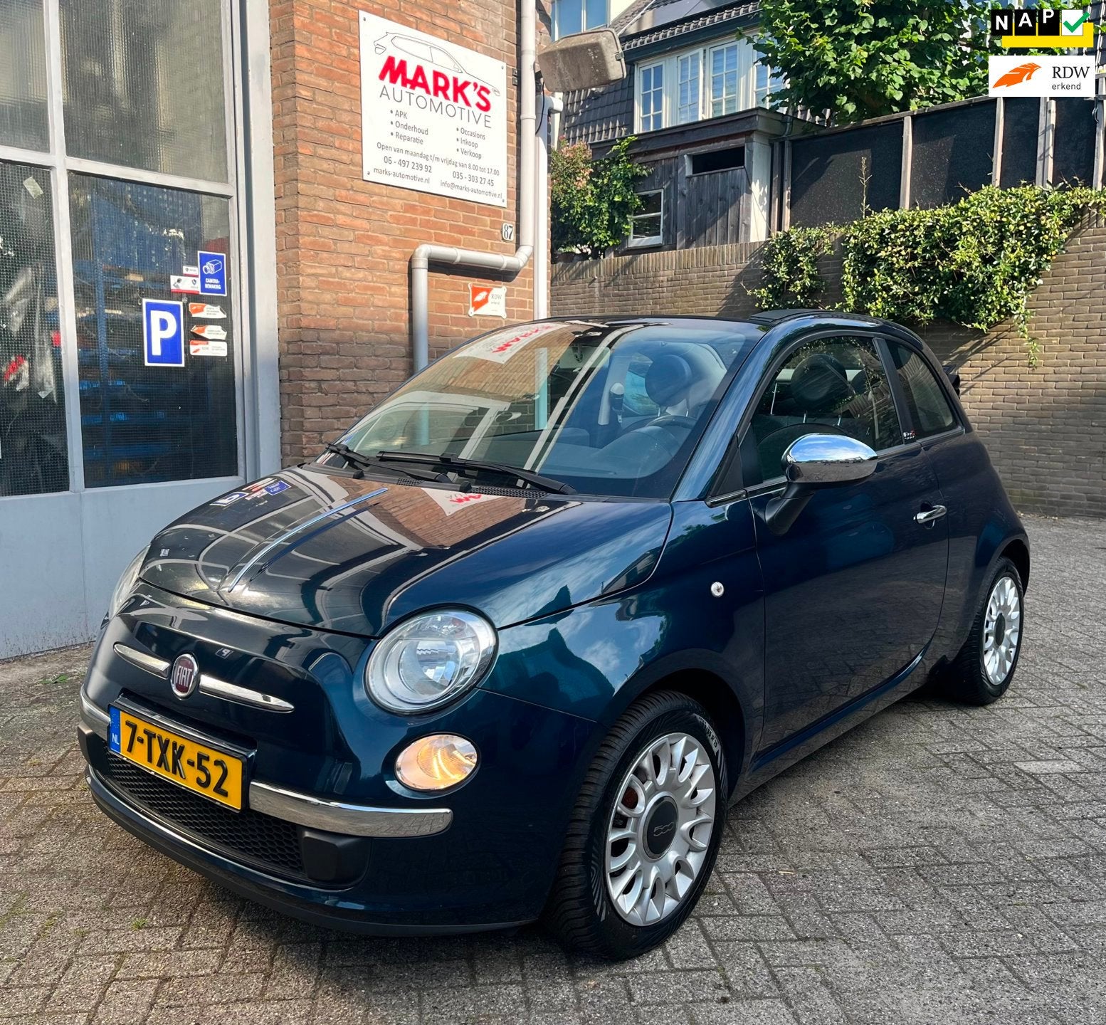 Fiat 500 C 0.9 Cabrio TwinAir Turbo Easy, Gebruikt, Cabriolet, Leder en Stof, Origineel Nederlands