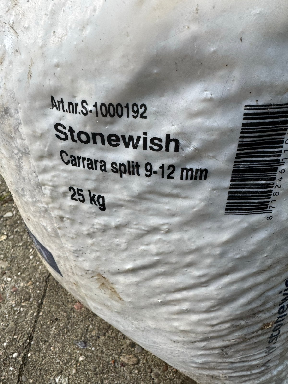 Stonewish Carrara split 9-12 mm - 25 kg (, Ophalen, Wit, Nieuw, Split