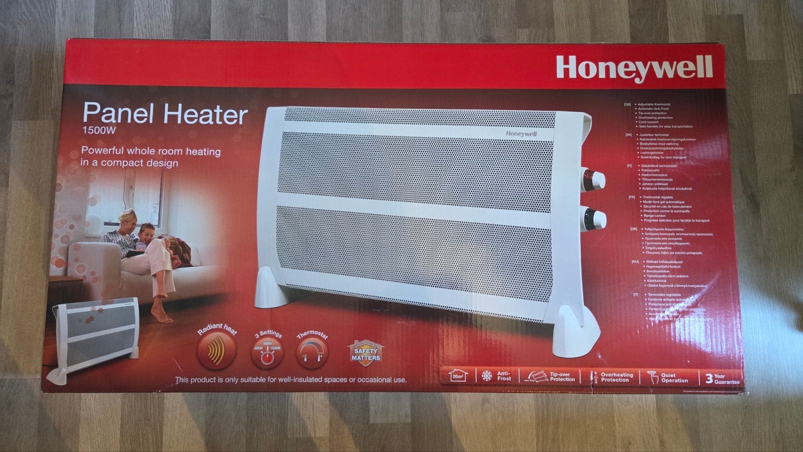 Honeywell Paneelverwarming 1500W, 30 tot 80 cm, Overige typen, Minder dan 60 cm, Ophalen of Verzenden