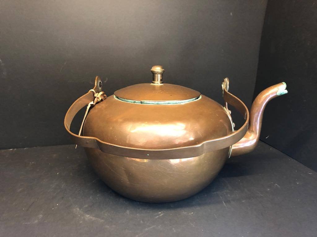 60) Antieke Hollandse koperen appelketel., Ophalen of Verzenden