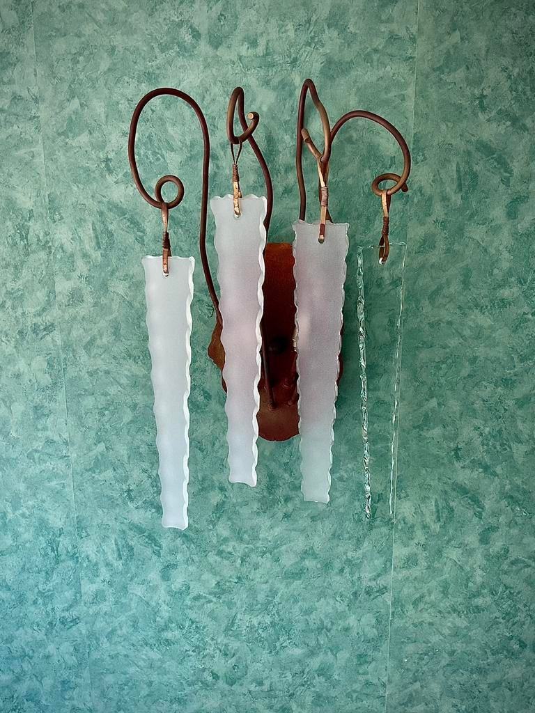 6 Vintage Brand van Egmond Behind Frosted Glass Wandlampen, Ophalen of Verzenden, Gebruikt, Glas, Brutalistisch