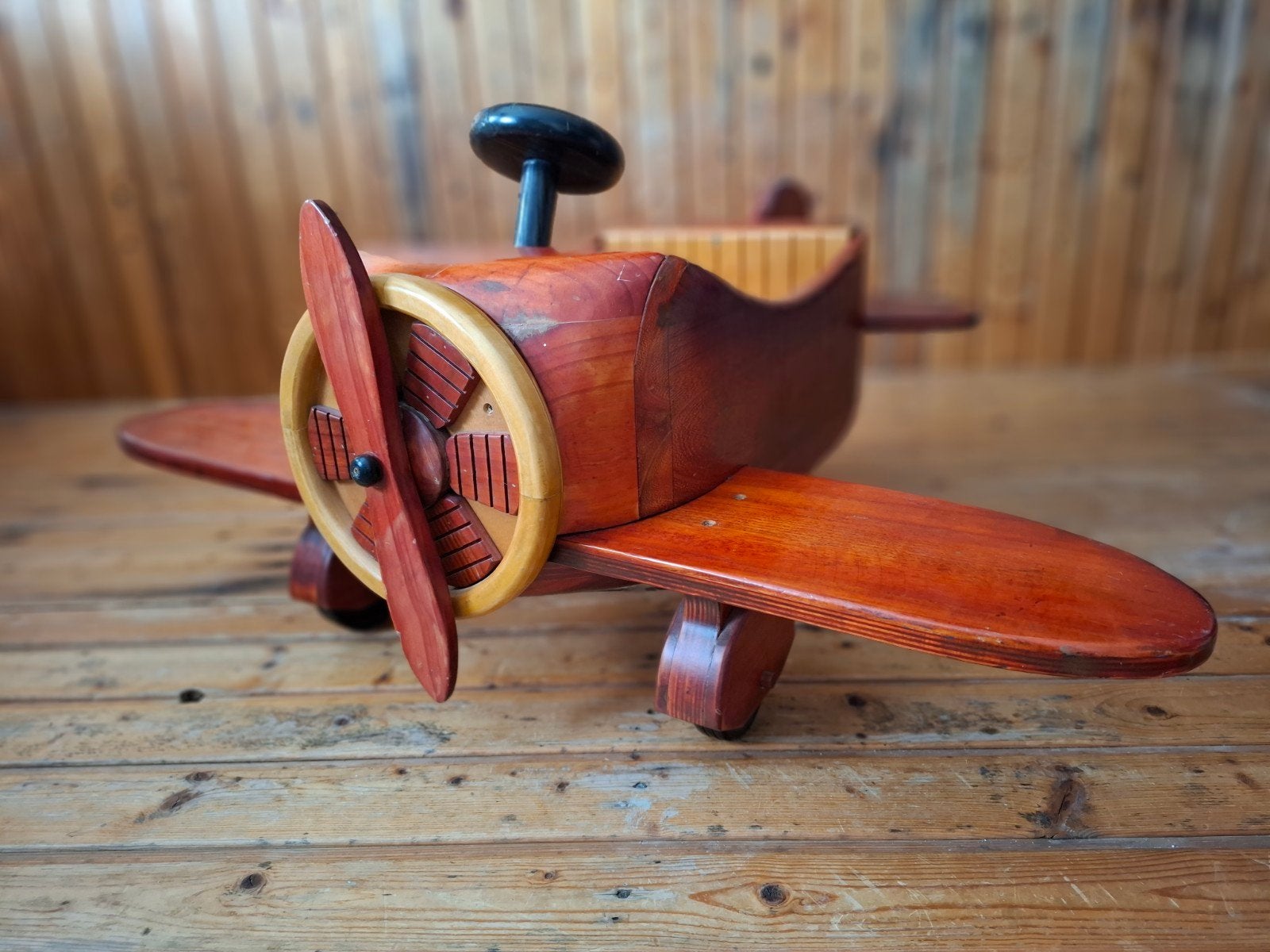Leuk houten vliegtuig, 100x80x46cm, decoratie/fotografie, Kinderen en Baby's, Speelgoed | Houten speelgoed, Ophalen, Gebruikt