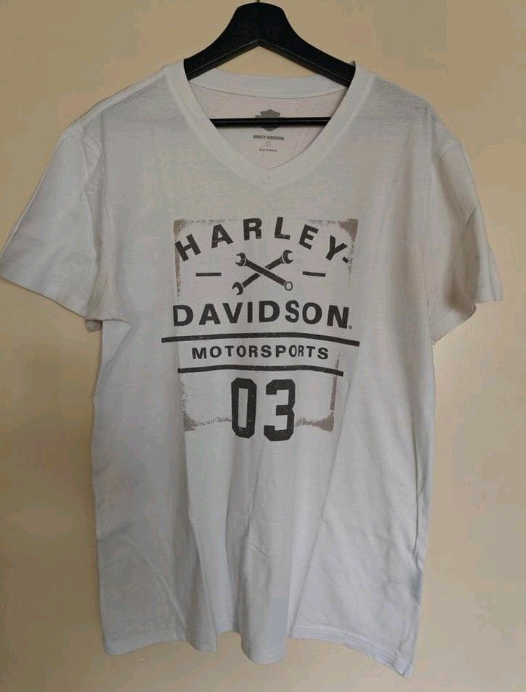 Zgan orgineel Harley Davidson shirt Mt L, Maat 52/54 (L), Verzenden, Wit, Zo goed als nieuw