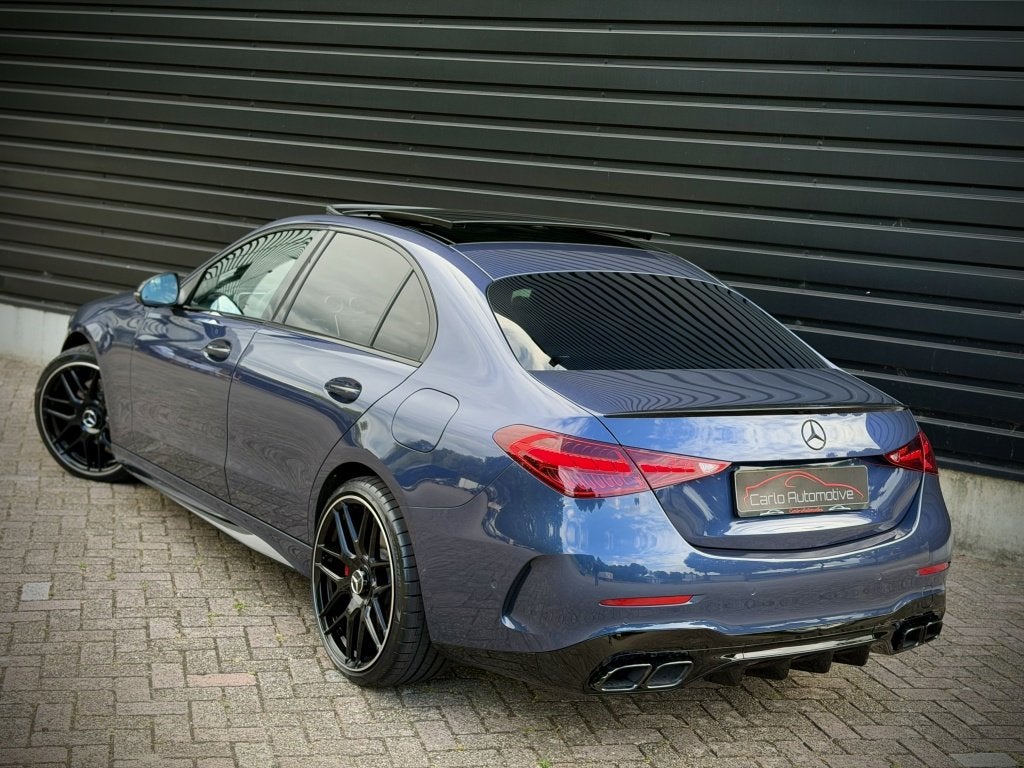 Mercedes-Benz C-Klasse 300 e AMG C63 PANO|MEMORY|HUD|360|BLI, Automatische klimaatregeling, 4 cilinders, Blauw, Bedrijf