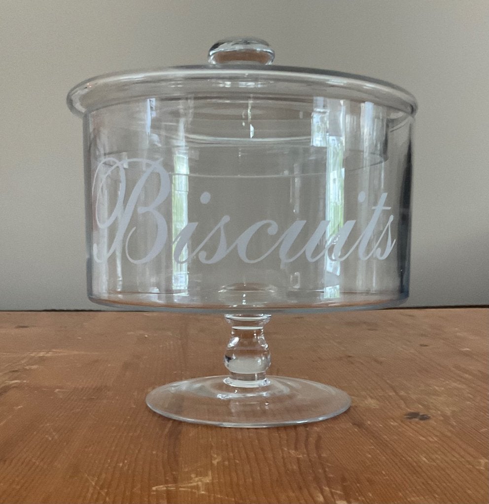 Glazen voorraad pot (biscuits), Ophalen of Verzenden, Gebruikt