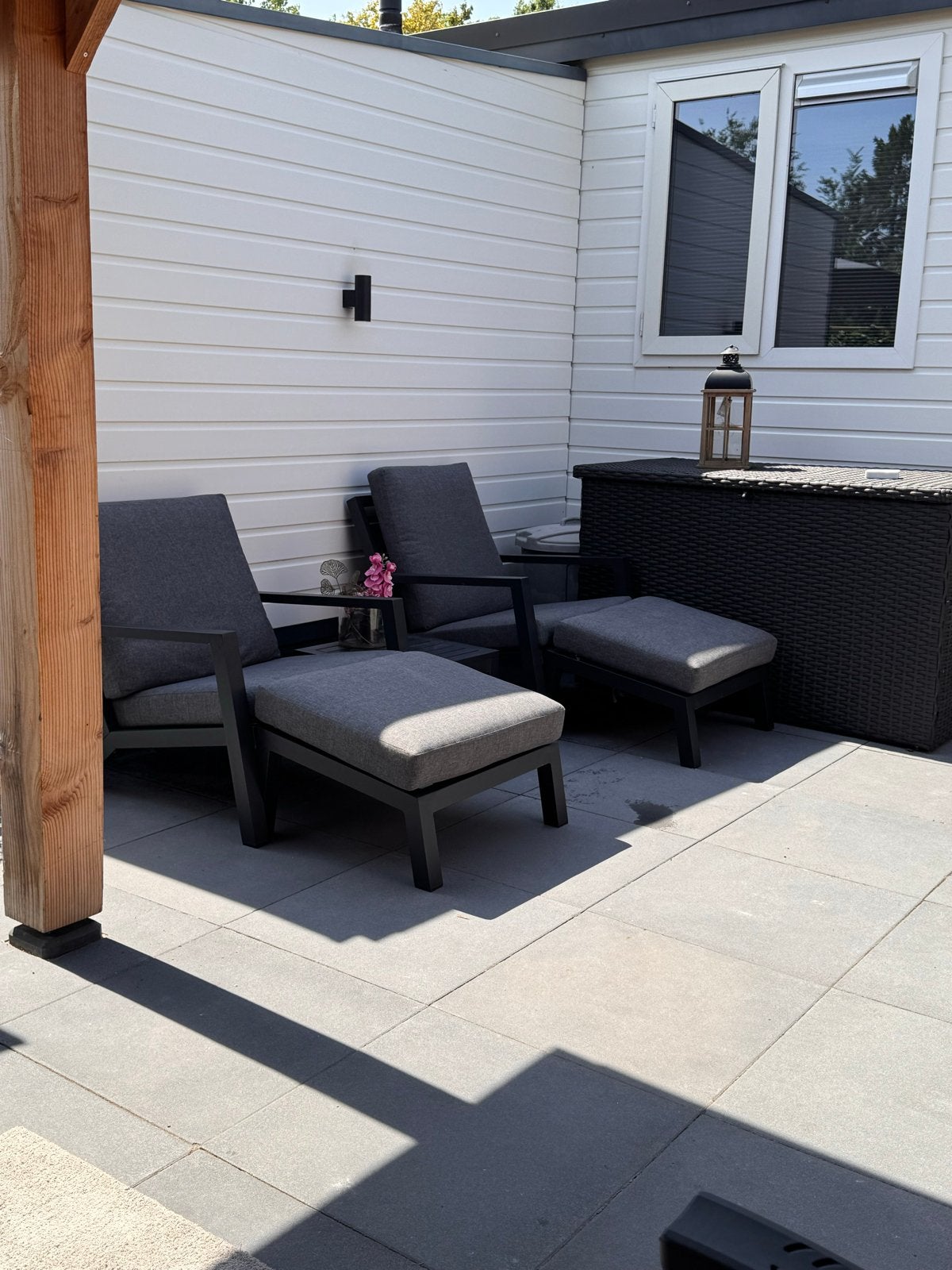 Bezano Loungestoel - Matt Black/Grey Aluminium, Ophalen, Zo goed als nieuw, Aluminium