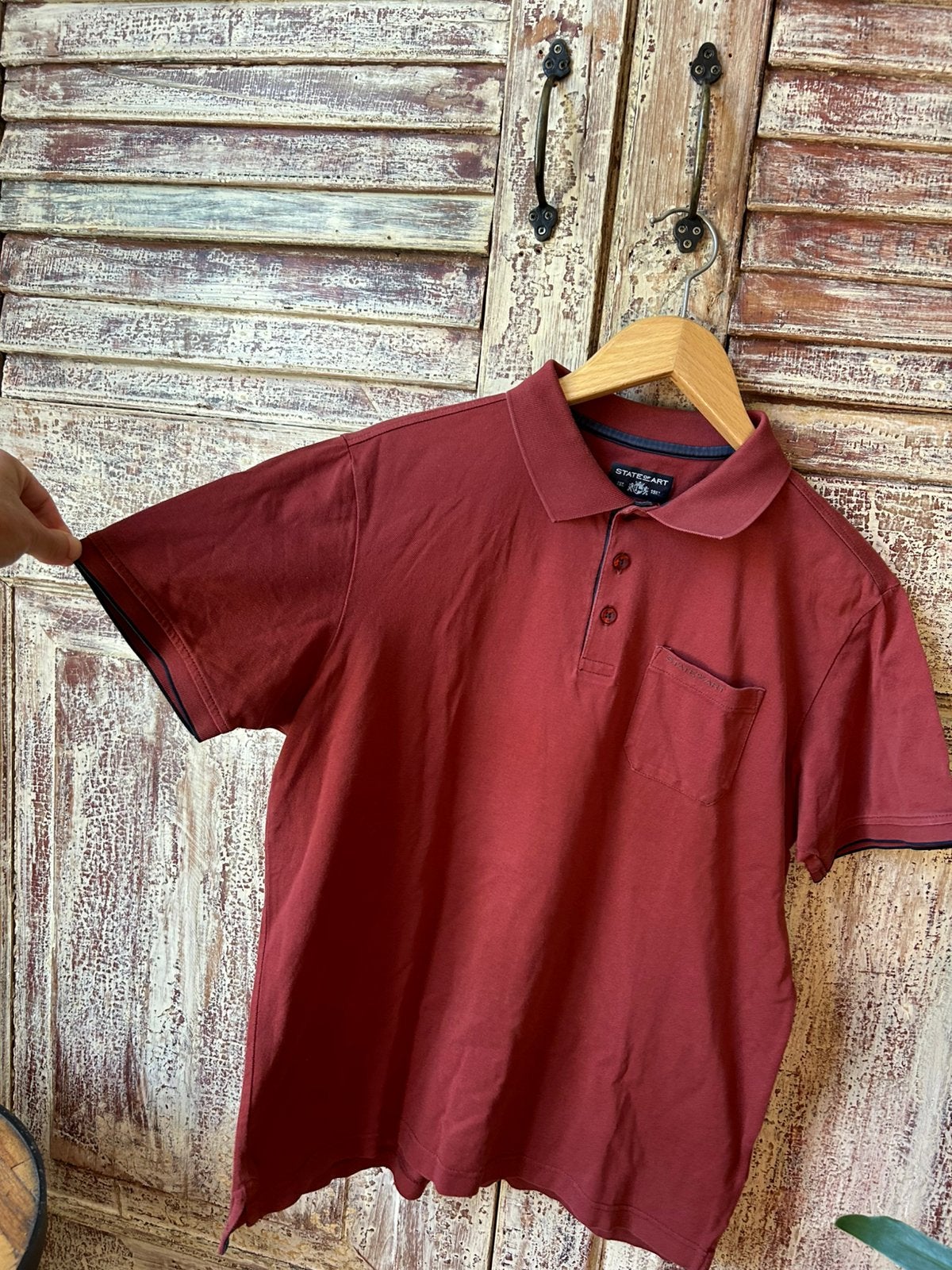 State of Art roestbruine polo maat M, Ophalen of Verzenden, Zo goed als nieuw, Maat 48/50 (M), Bruin