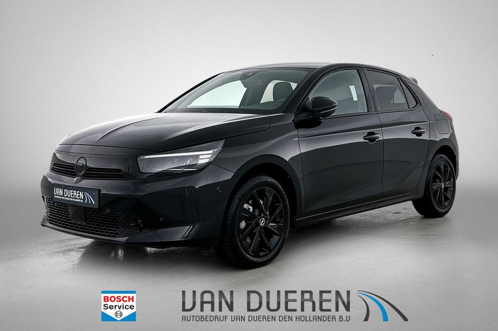 Opel Corsa 1.2 Turbo Hybrid GS Adaptive Cruise, Camera, Stuu, Auto's, Gebruikt, Zwart, Hybride Elektrisch/Benzine, Automatische klimaatregeling