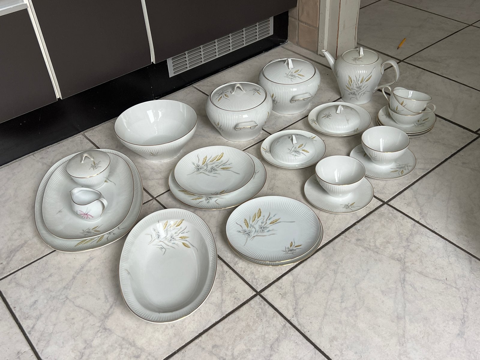Vintage 12 delig servies set Thomes, wit, Ophalen, Overige merken, Vintage, Zo goed als nieuw