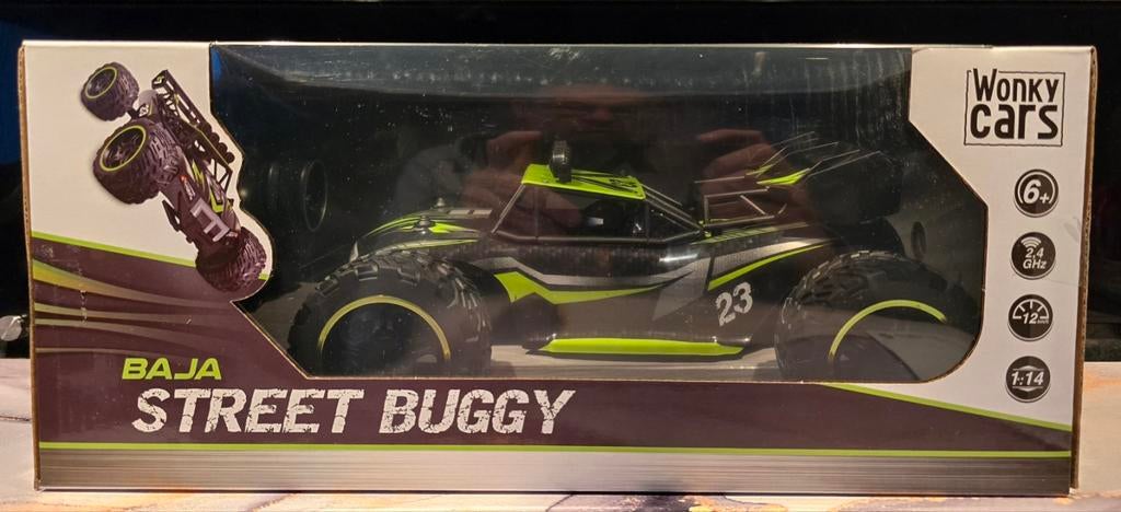 Wonky Cars Baja Street Buggy Afstandbestuurbaar Groen, Ophalen of Verzenden, Nieuw, Overige schalen, Auto offroad