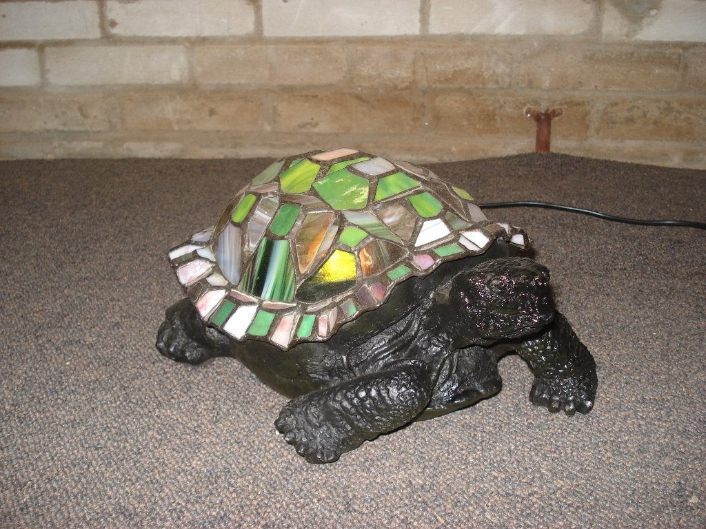 Tiffany Tafellamp  Dressoirlamp  Schildpad  werkend te zien, Huis en Inrichting, Tiffany lamp, Ophalen of Verzenden, Zo goed als nieuw