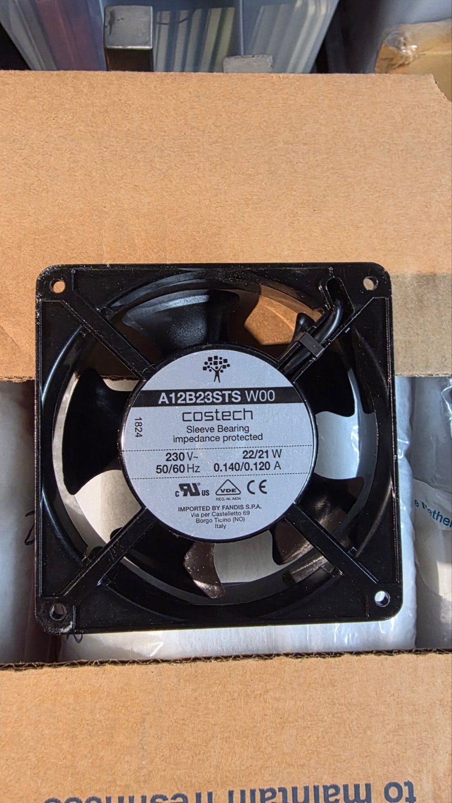 ventilator Costech A12B23STS W00 230V 22/21W, Ophalen of Verzenden, Nieuw