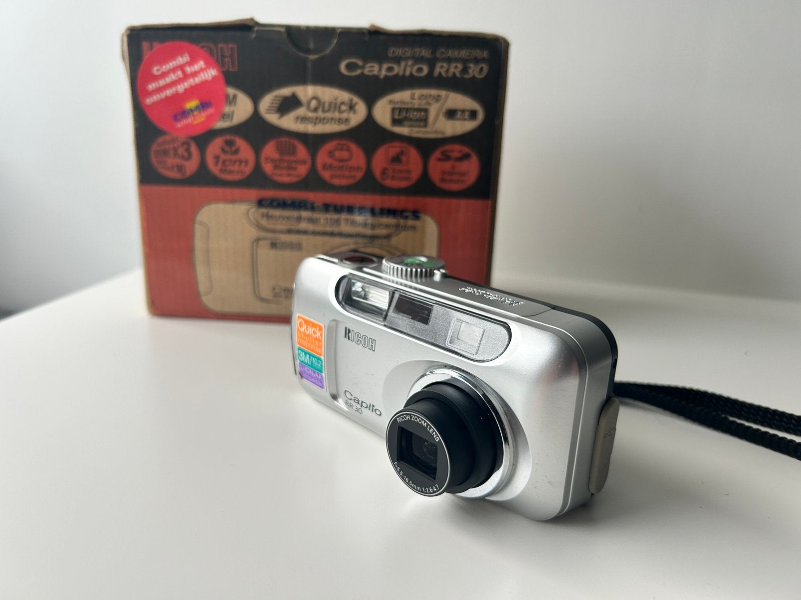 Ricoh Caplio RR30 digitale compactcamera, compleet, Audio, Tv en Foto, Gebruikt, Draagriem, Ophalen of Verzenden, Compactcamera